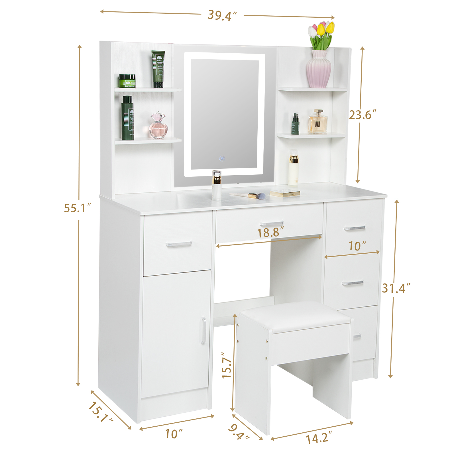 LED-beleuchteter Schminktisch- – Beauty Makeup Vanity Set Bewertung und Preis
